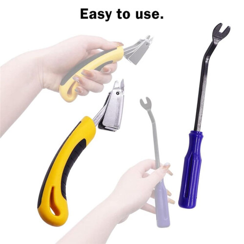 Staple Remover,Upholstery and Construction Staple Puller Tack-Lifter Tool Heavy Duty Carpet Remover,Yellow+ 1