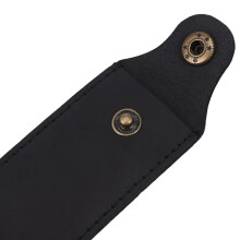 2x Leather Pen Pouch Holder Single Pencil Bag with Snap Button for Rollerball Fountain Ballpoint Pen-Black & Green