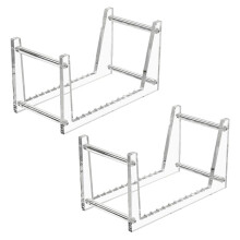 2X Clear Vinyl Record Stand Holder for Desktop Album Storage, Acrylic Vinyl Record Shelf Display 50 LPs