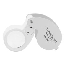 40X Illuminated Jewelers Loupe Magnifier, Portable Foldable Pocket Jewelry Magnifying Glasses for Checking Diamond, Gems
