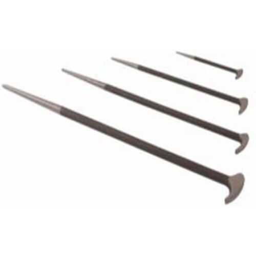 4 Piece Steel Pry Bar Set with Rolling Head Leverage and Precise Tapered Tip 1