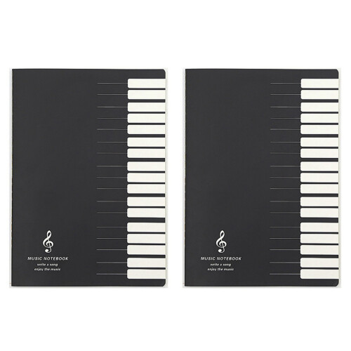 2X Cinque Righe Note Musicali Note Musicali Scheda Personale Staffa Notebook