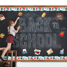 Regreso A la Escuela Borde del Tablón de Anuncios Etiqueta Autoadhesiva con Borde Festoneado 67.9 Pies para Decoración del Aula Escolar