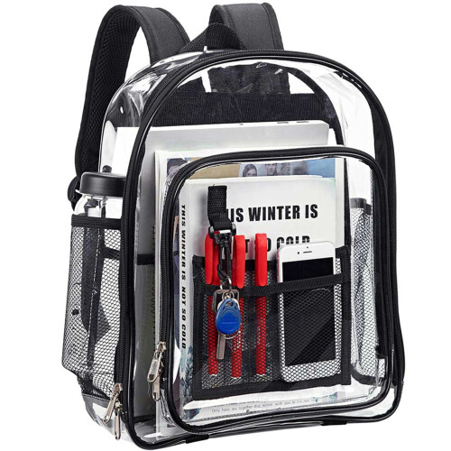 2X Heavy Duty Clear Backpack, Security Transparent School Backpack, See Through Bookbag 2