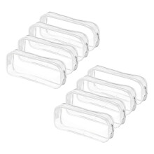 8 Pcs Clear Pencil Case Capacity Transparent Pen Pencil Bag PVC Pen Pencil Zipper Pouches