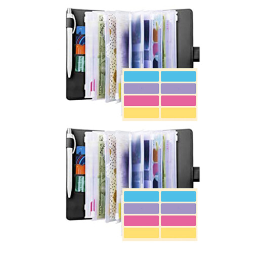 2X A6 Binder, Budget Binder and Cash Envelope,Cash Envelope Wallet,Budget Planning, Envelope Binder,with Budget Envelope