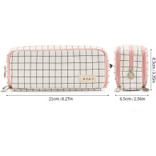 2X Große Feder MäPpchen Große Kapazität 3 Fächer Leinwand Bleistift Beutel für Jungen Mädchen Schüler, A.