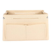 2X Beige Damenmode Filztuch Innentasche Passt Im Einsatz Handtasche Multi-Taschen Kosmetiktaschen Lagerung Persönliche Gegenstände Veranstalter