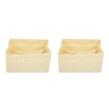 2X Women Cloth Inner Bag Fits in Insert Handbag Multi-Pockets Cosmetic Bags Storage And Personal Belongings White