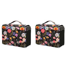 2X Organisateur de Trousse à Crayons de Couleur 250 Fentes avec Sac de Porte-Stylo de Capacité à Fermeture éclair pour étudiant Ou Artiste A