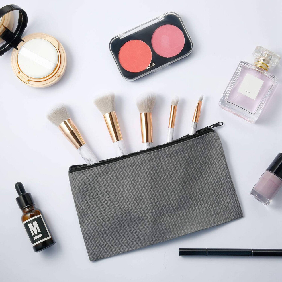 30X Blank Cotton Canvas DIY  Zipper Bags Pouches Pencil Case for Makeup Cosmetic Toiletry Stationary Storage