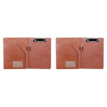 2X A5 Borsa per Documenti Cartella di File Appunti Forniture Scolastiche Finanziarie per Ufficio (Marrone)