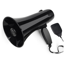 Haut-Parleur MéGaphone Portable 35 W avec Microphone Portable Amovible, SirèNe IntéGréE (Noir)