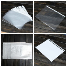 500 Stücke A4 PP Gestanzte Punch Pockets Ordner Brieftaschen Hülsen Tasche Transparent 0,03mm