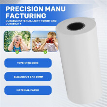 Kids Camera Print Paper,12 Rolls 57x30mm with Core Photo Print Thermal Paper Rolls Instant Print Camera Refill Paper