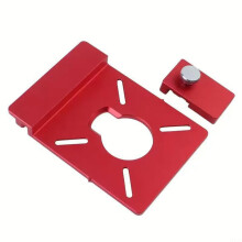 Router Guide Rail Adapter Compatible with Powertec Track Saw, Aluminum with Stop Block for Precision Straight Cuts