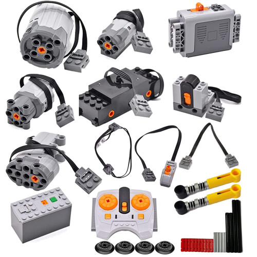 Power Functions Motor Kit with Wireless Speed Control, Servo Steering and LED Lighting, 32pcs for