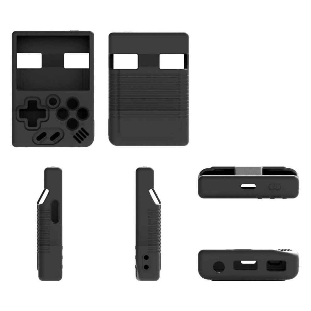 Silicone Protective Case With Lanyard, Shockproof Antislip Dustproof Cover For Miyoo Mini Black 9073542363774