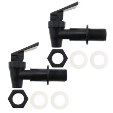 2 Sets Water Dispenser Faucet Replacement Cooler Tap, Leak Food Grade Spout for Bottles, Black