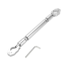 Adjustable Motorcycle Handlebar Balance Bar Silver Tone with Wrench for Enhanced Stability