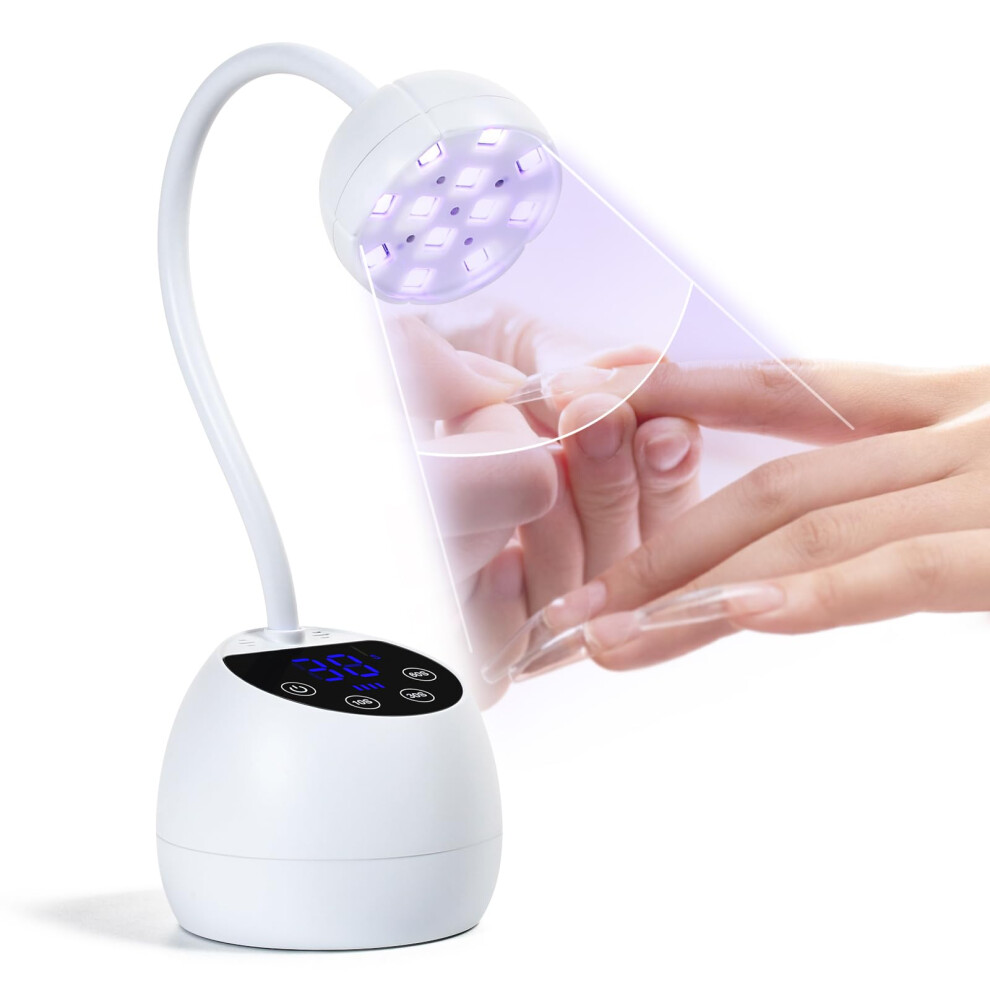 UV LED Nail Lamp 36W Rechargeable Cordless Nail Dryer with Timer and Rotating Hose for Gel Nails