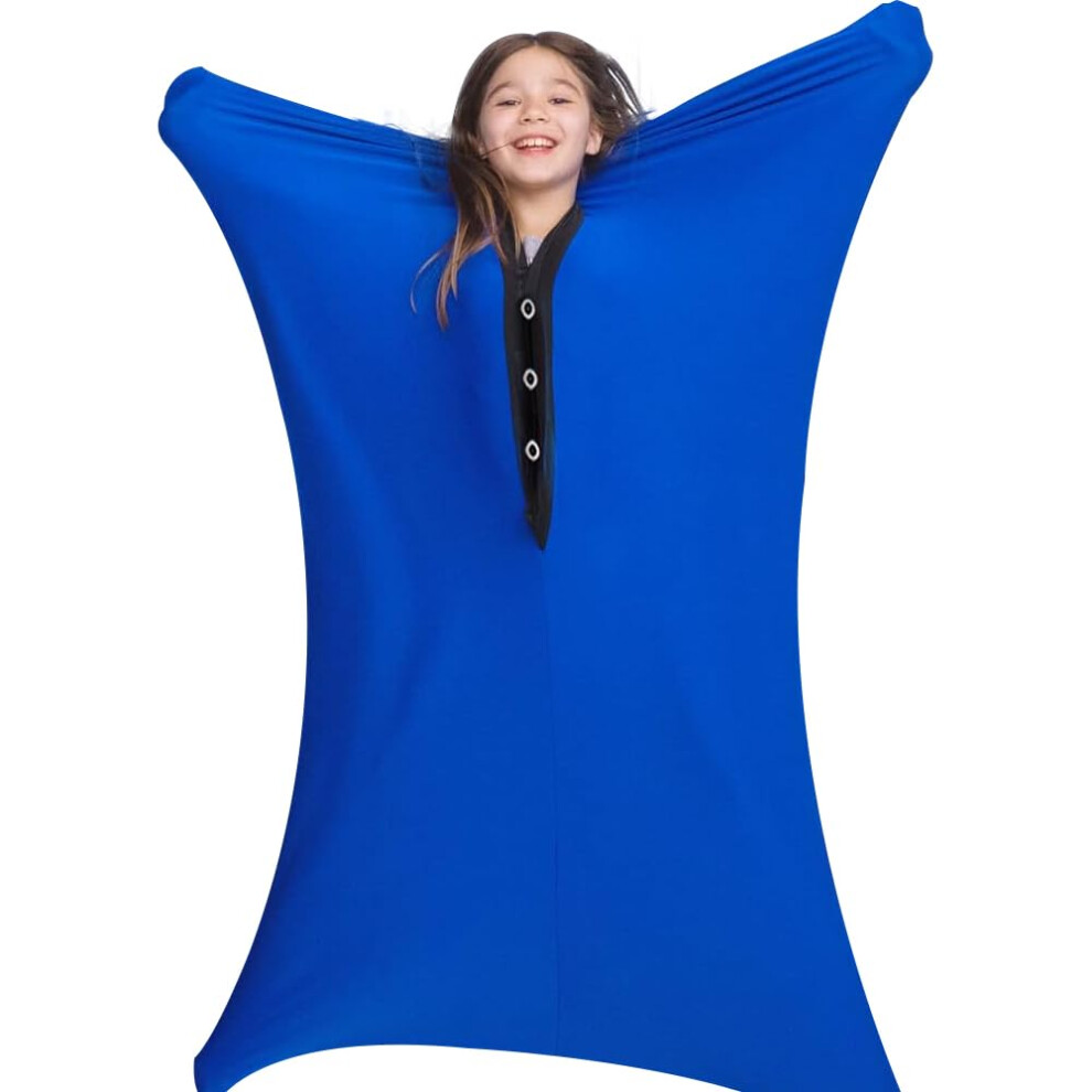 Sensory Body Sock for Kids with Autism, Calming Compression, Breathable Stretch Fabric, Blue 47x27