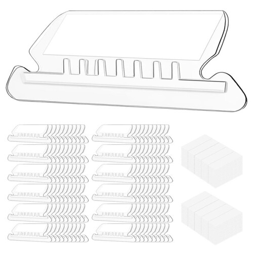 Hanging File Folder Tabs, 100 Pcs File Folder Tabs File Tabs for Hanging Folders, Plastic Hanging Folder Tabs