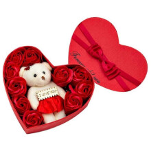 (As show, One size) 10 Pcs Scented Soap Flower Gift Rose Box Bouquet Festival Gift for Anniversary Birthday Wedding