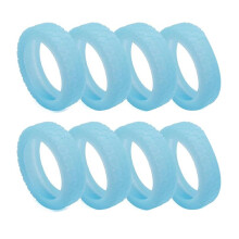 8 Pièces Enjoliveurs de Valises, Enjoliveur de Coffre à Bagages en Silicone pour la Plupart des 8 Roues Spinner Bleu Fluorescent