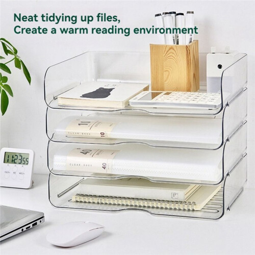 Office Organization and Storage, Letter Tray Desk Organizer, Stackable Document Organizer, Paper Organizer,4Pcs 1