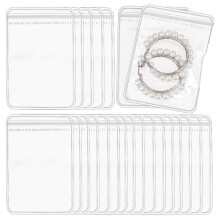 100Pcs 2.8 X 4 Inch PVC Jewelry Bags Clear Plastic Jewelry Bags Self Seal Ziplock Pouch Organizer Anti Tarnish Bag