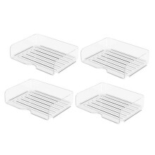 4-Tier Paper Organizer for Desk, Stackable Desk Organizer Paper Tray, Desk Accessories & Workspace Organizers