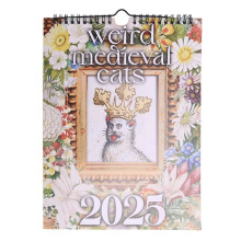 2025 Medieval Cats Calendar Weird Cats Calendar Rolig Väggkalender Nyårspresenter för Heminredning