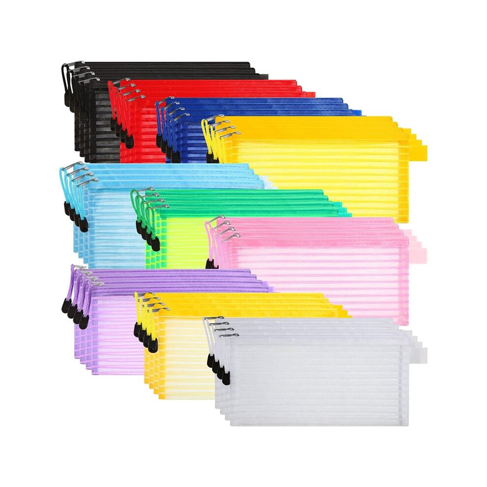 40Pack 10 Colors Zipper Mesh Pouch, Colorful Pencil Pen Bag Multipurpose Travel Bags for Office Supplies Travel-image-OPC-PRPBVCF-NEW