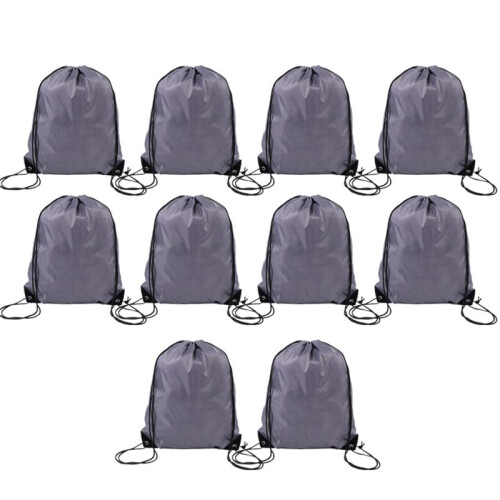 Polyester Drawstring Bag Sports  Drawstring Bag Storage Bag Drawstring Bag Gray