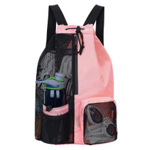 Schwimmtasche Aus Netzstoff mit Kordelzug, für Schwimmen, Fitnessstudio, Pool, Trainingsausrüstung und Sport, Rosa