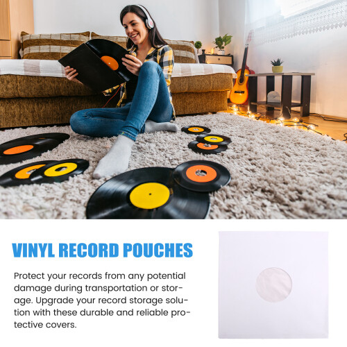 20 Unidades de Capa Protetora para Disco de Vinil de 12 Polegadas, Papel Antiestático À Prova de Poeira e CD Player com Bolsa Interna 1