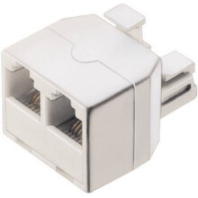 Modular Phone Jack 6Wire Duplex Telephone Adapter for Dual Phone Connection, White
