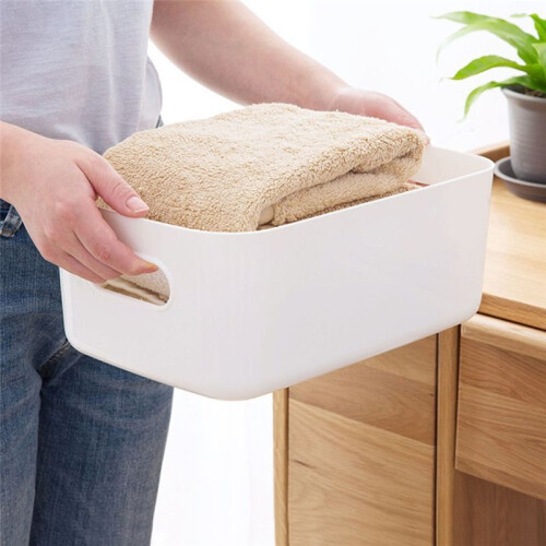 Plastic Storage Box Office, Home, Kitchen, Neat Organizer White Plastic Studio Storage Basket 2