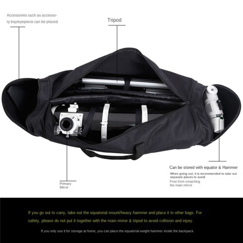 Astronomical Telescope Thickened Small Black Backpack Outdoor Portable Storage Bag 2