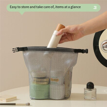 Cosmetic Bag Waterproof Ladies' Travelling Bag Portable Toiletries Camping Large Capacity Bag White&Black