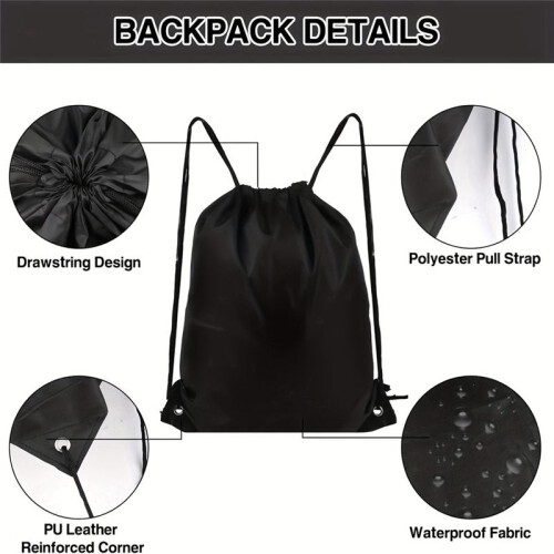 Drawstring Backpack 10 Colors Drawstring Bags, Draw String Back Bag Drawstring Bags for Gym, Travel, Swimming, Beach, 2