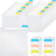 24 Pièces de Rangement de Papier de Scrapbooking avec 60 Onglets D'Index Autocollants, Support de Papier en Plastique à Chargement par le Haut pour