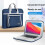 Waterproof Laptop Bag, Tablet Bag Sleeve Handbage Portable Notebook Briefcase 15 Inch Black+Turquoise 9