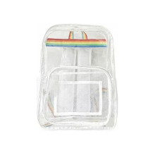 Two-Piece Suit Portable Multifunctional Bag Unisex Waterproof Backpack Transparent Backpack. Rainbow White
