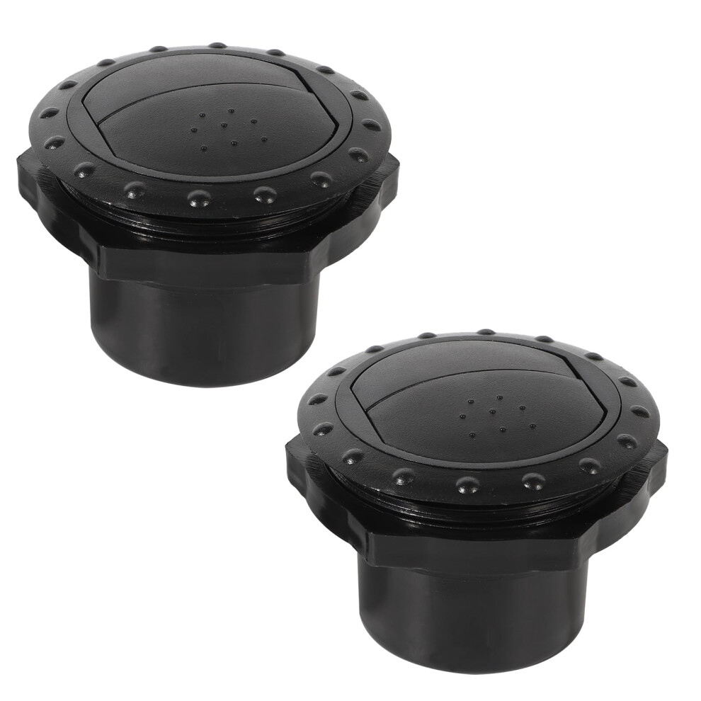 2Pcs Black Round Rv Air Vent With 360 Airflow Control, Durable Abs Marine Louver Dash Vent 9073542398561