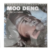2025 MooDeng Calendar, Moodeng Calendar,MooDeng Pygmy Hippopotamus for Animal Lover, 12 Monthly Calendar Planner