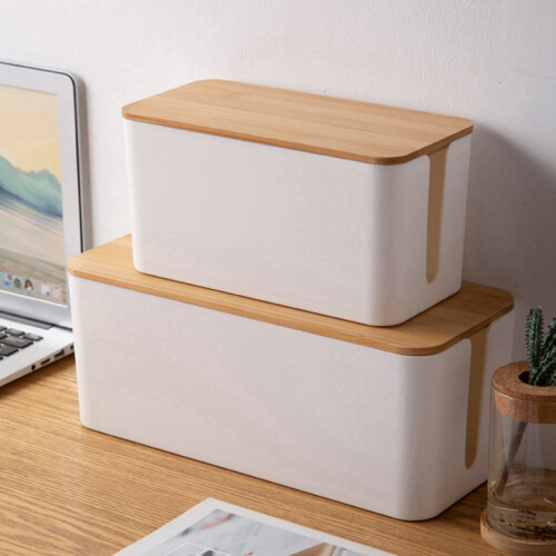 Cable Storage Box Power Socket Organizer Cable Tidy Storage Box Network  Storage Bin Charger Wire Management -F 1
