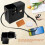 Leather Crossbody Water Cup Storage Bag with Adjustable Shoulder Strap Black 4