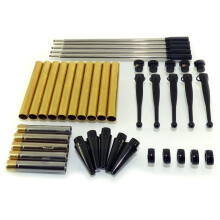 Houtdraaipen Fancy Slimline Set X 5, Zwarte Chromen Afwerking, Draaimechanisme